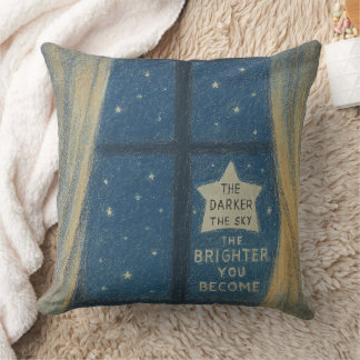 The Darker the Sky Inspirational Moonlight Throw Cushion