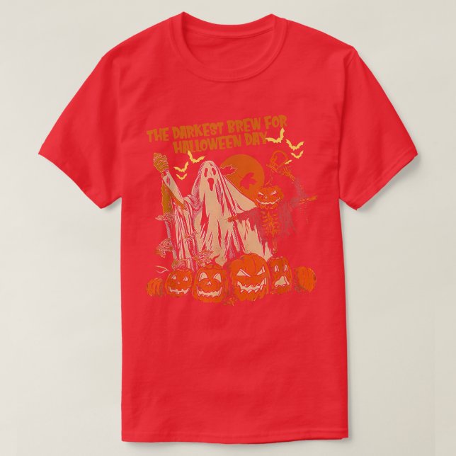 The Darkest Brew For Halloween Day Ghost Halloween T-Shirt (Design Front)