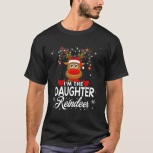 The Daughter Reindeer Christmas Funny Pyjamas Fami T-Shirt