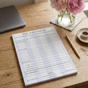 The Day Ahead Notepad Preppy Daily Planning Pad