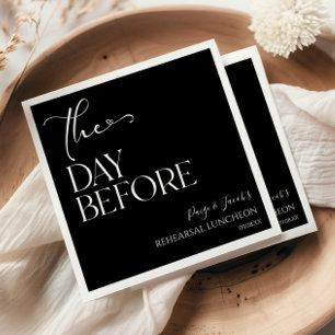 The Day Before Minimal Wedding Rehearsal Luncheon Napkin