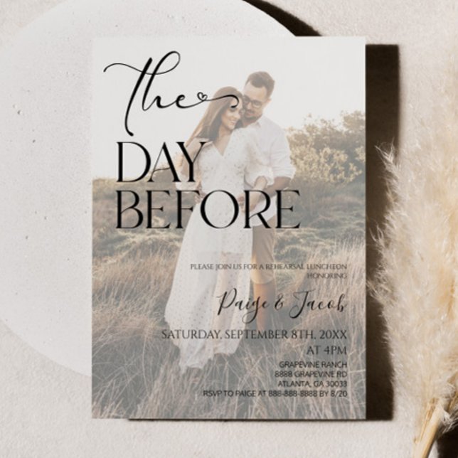 The Day Before Wedding Rehearsal Luncheon Lunch Invitation (Creator Uploaded)