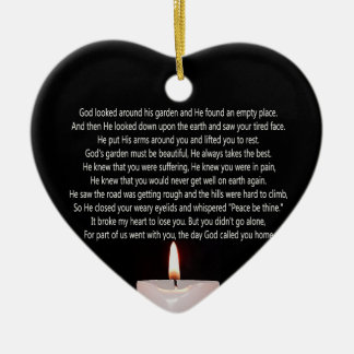The day God called you home and candle heart shape Ceramic Tree Decoration