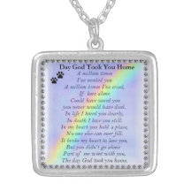The Day God Took You Home  Pet Memorial Necklace