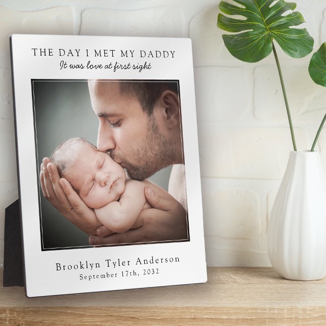 The Day I Met My Daddy Photo Father's Day Keepsake Plaque (Creator Uploaded)
