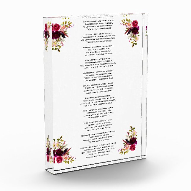 The Day Is Done Longfellow Quote Photo Block (Left)