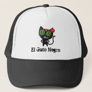 The Day of The Dead Black Cat Trucker Hat