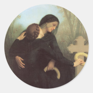 The Day of the Dead by William Adolphe Bouguereau Classic Round Sticker