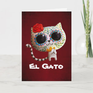 The Day of The Dead Cute Cat Card