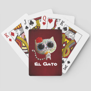 The Day of The Dead Cute Cat Playing Cards