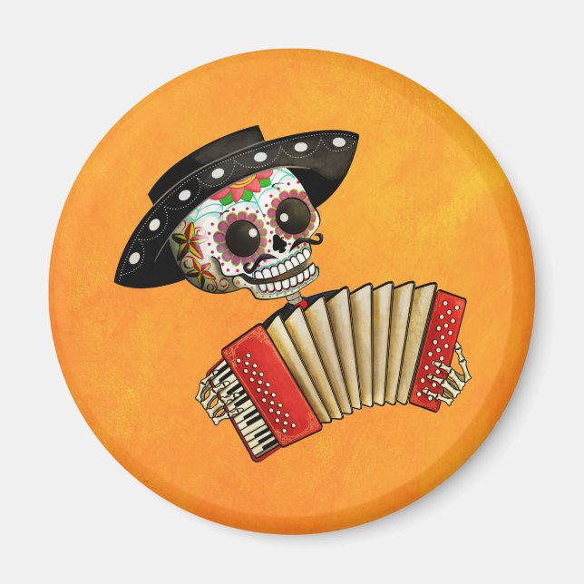 The Day of The Dead Skeleton El Mariachi Magnet (Front)