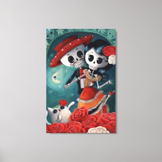 The Day of The Dead Skeleton Lovers Canvas Print (Front)