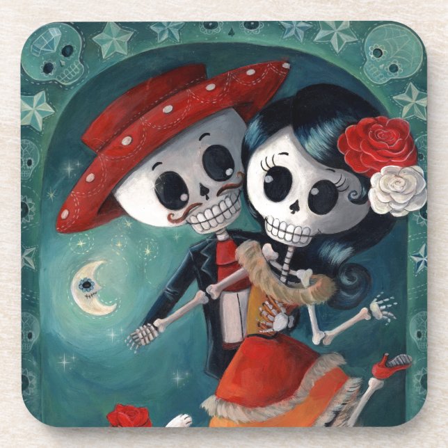 The Day of The Dead Skeleton Lovers Coaster (Front)