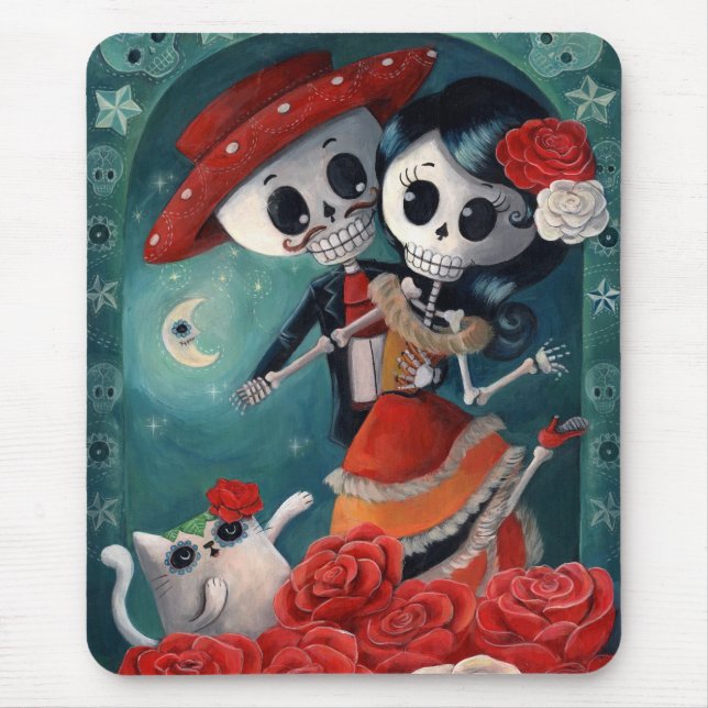 The Day of The Dead Skeleton Lovers Mouse Pad (Front)