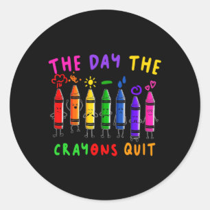 The Day The Crayons Quit Birthday Decorations Funn Classic Round Sticker
