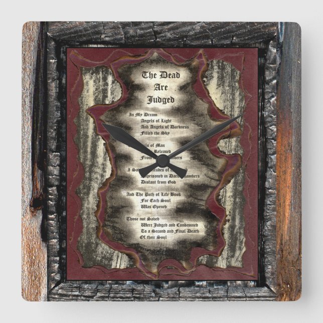 The Dead Are Judged Square Wall Clock (Front)