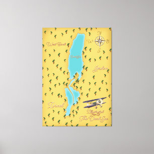The Dead Sea vintage map Canvas Print