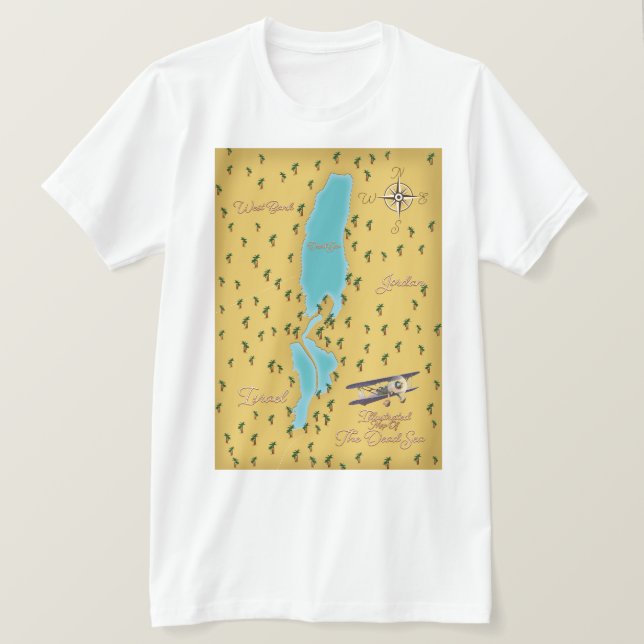 The Dead Sea vintage map T-Shirt (Design Front)