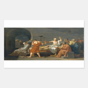 The Death of Socrates by Jacques-Louis David Rectangular Sticker