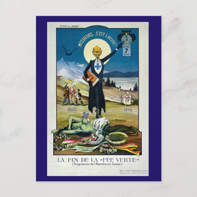 The Death of the Green Fairy, Absinthe Postcard (Front)