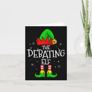 The Debating Elf Group Matching Family Christmas M Card