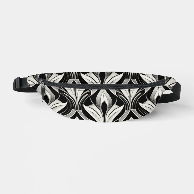 The Decorative Black & white Bum Bags (Front)