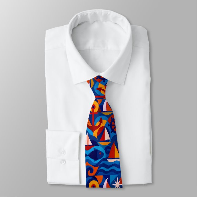 ⚓️ “The Deep End” Nautical  Tie (Tied)