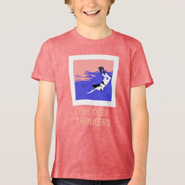 The deep thinkers dive ocean Tri-Blend shirt (Front)