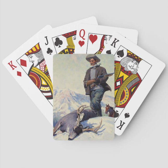 “The Deer Hunter” by W Herbert Dunton Playing Cards (Back)