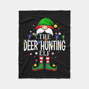 The Deer Hunting Elf Christmas Family Pajama Party Fleece Blanket