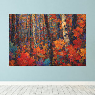 "The Deer’s Secret Path" – A Colourful Landscape Canvas Print