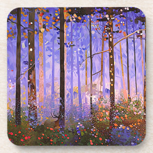 The Deer’s Secret Path  -  Wide Woodland Landscape Coaster