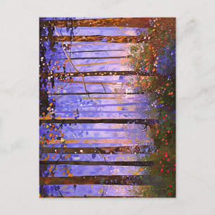 The Deer’s Secret Path  -  Wide Woodland Landscape Postcard