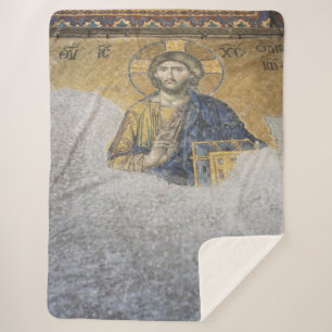 The Deesis Mosiac Upper Gallery Hagia Sophia Sherpa Blanket