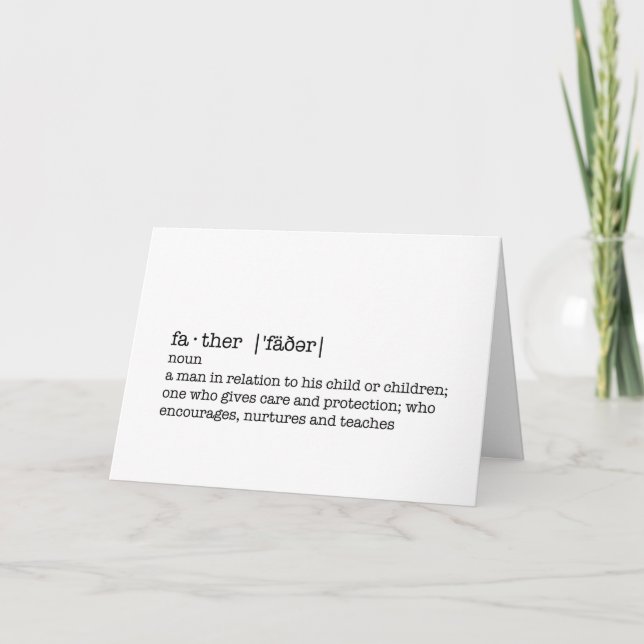 The Definition of a Father; Best Dad in the World Card (Front)