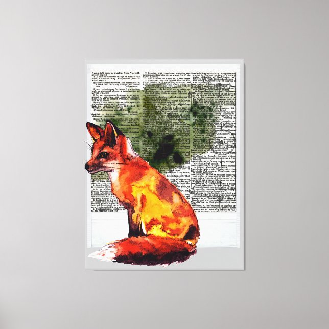 The Definitive Fox Instant Photo Watercolor Canvas Print (Front)