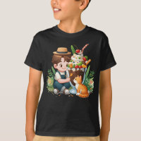 The delightful duo: a boy, his cat and a towering 
