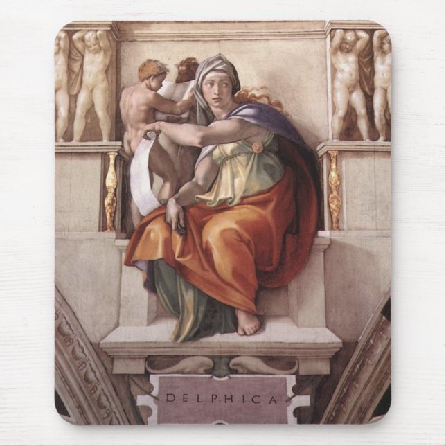 The Delphic Sibyl - Fresco Sistine Chapel Mouse Pad (Front)