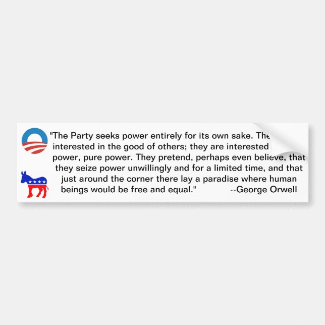 The (democrat) Party---all for power! Bumper Sticker (Front)