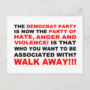 The Democrat Party Walk Away Postcard