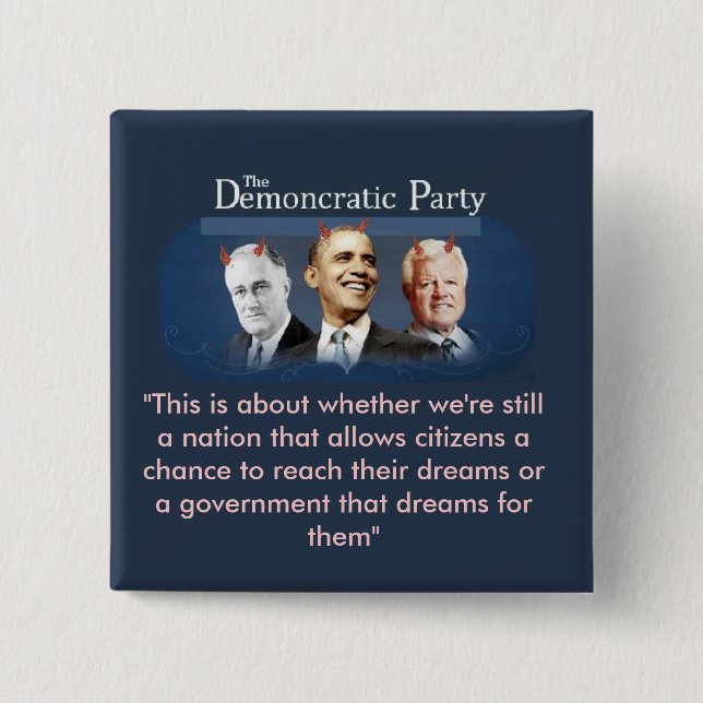The Demoncratic Party 15 Cm Square Badge (Front)