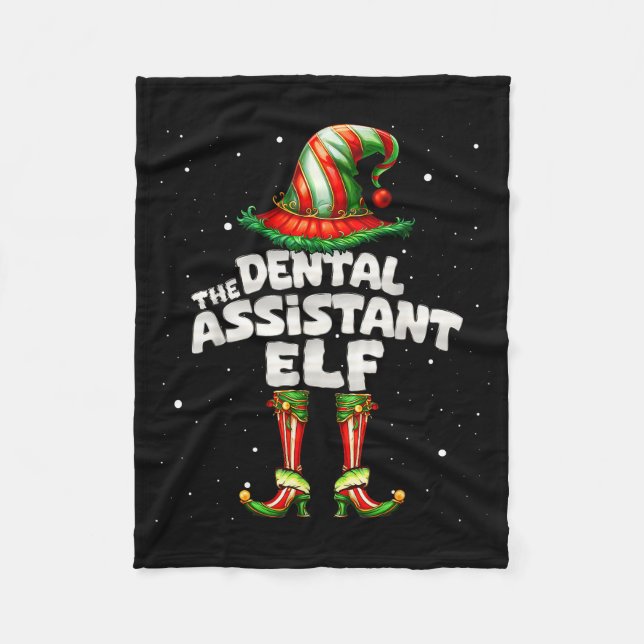 The Dental Istant Elf Family Matching Group Christ Fleece Blanket (Front)