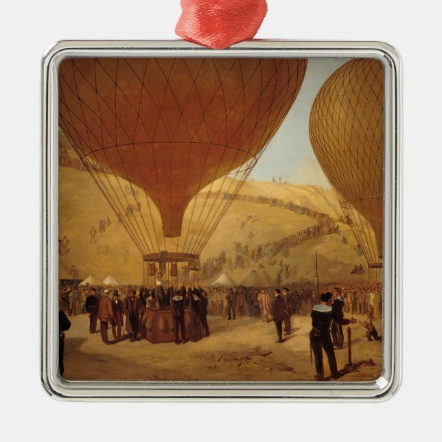 The Departure of Leon Michel Gambetta Metal Tree Decoration (Front)