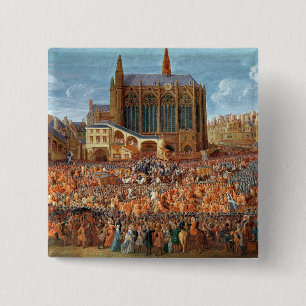 The Departure of Louis XV  from 15 Cm Square Badge