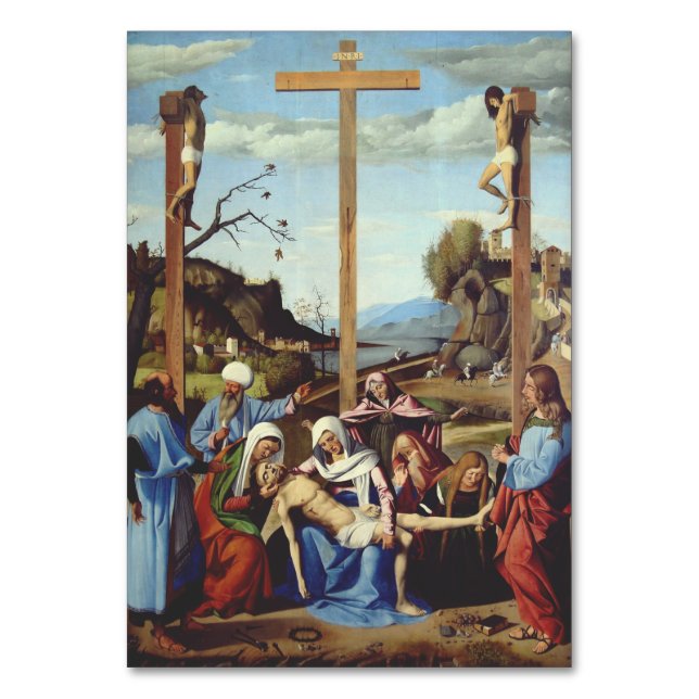 The Deposition of Jesus Christ Sacred Icon Art Table Number (Front)