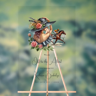 The Derby "Off to the Altar" Bridal Shower Welcome Acrylic Sign