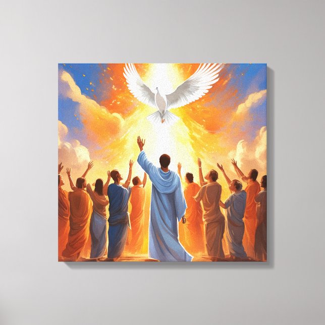 The descent of the Holy Spirit on the followers Canvas Print (Front)