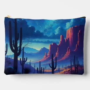 The Desert at night southwestern Accessory Pouch