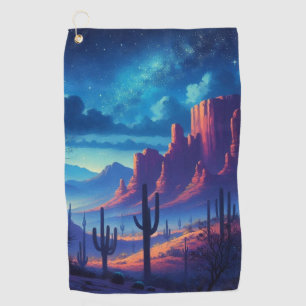 The Desert at night southwestern Golf Towel
