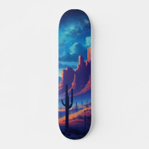 The Desert at night southwestern Skateboard